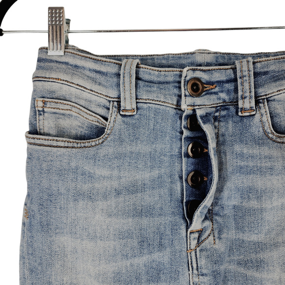 Ben Taverniti Unravel Project Skinny Jean 24 Women Lt Blue Button Fly High Rise - Picture 8 of 13